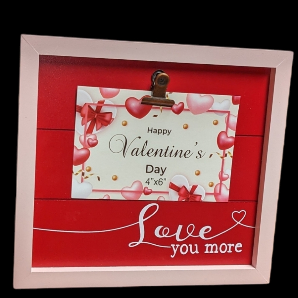 Signature Select Seasons Clip Picture Frame Decor with Easel Pink & Red NWT